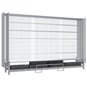 SET | with 10 construction fences and base plates | on twin pallet | Mobile fence ,,Standard